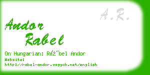 andor rabel business card